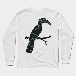 hornbill perching on a branch Long Sleeve T-Shirt